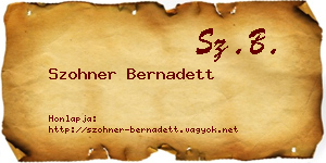 Szohner Bernadett névjegykártya